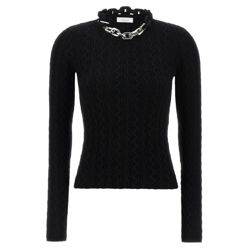 Paco Rabanne Black Wool Women's Cardigan